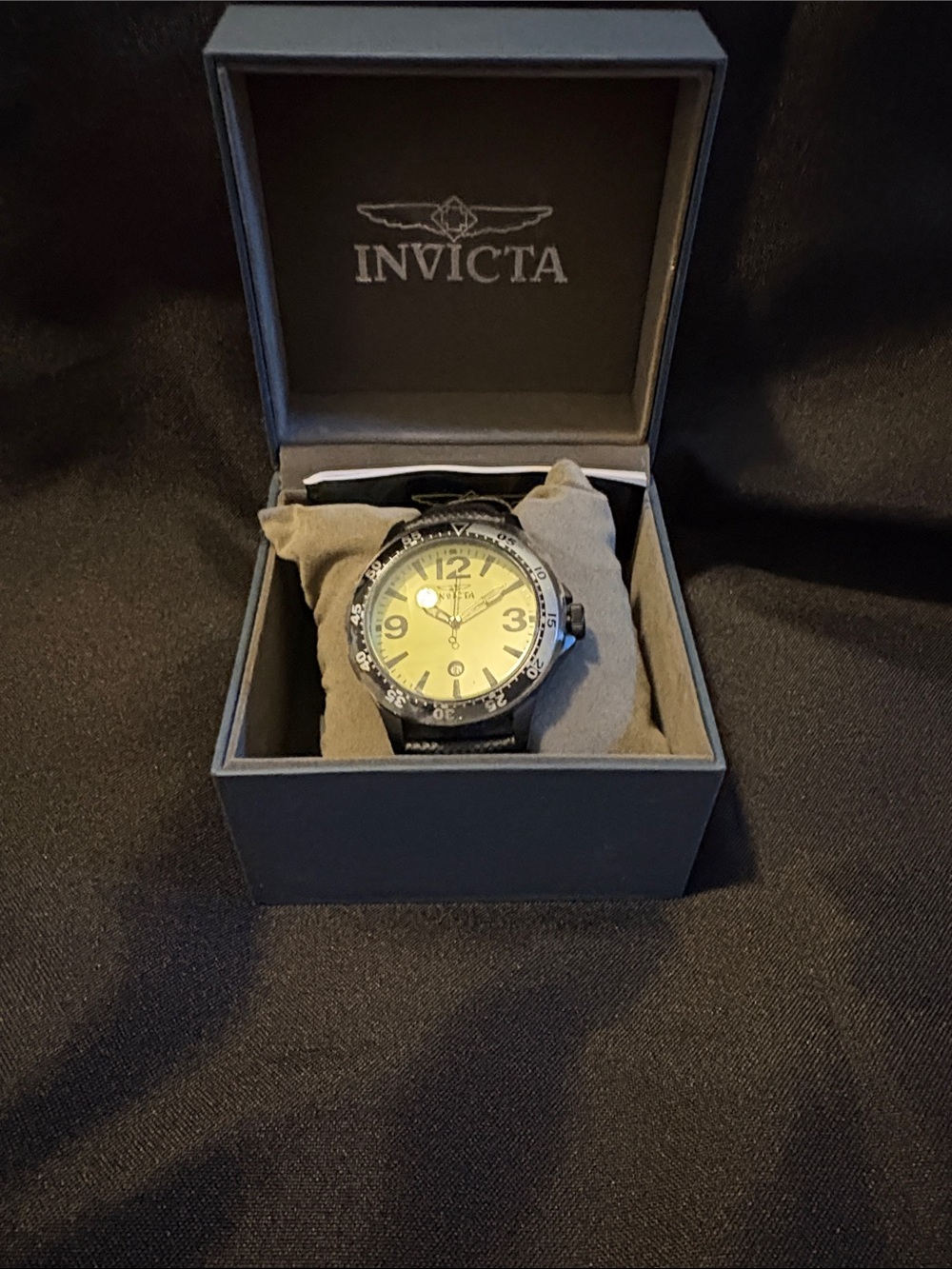 Invicta Black Watch with Yellow Face